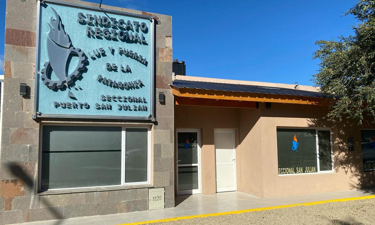 IMagen de la seccional del Puerto San Julian del sindicato de Luz y Fuerza de la Patagonia